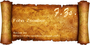 Fohn Zsombor névjegykártya