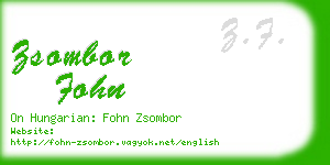 zsombor fohn business card